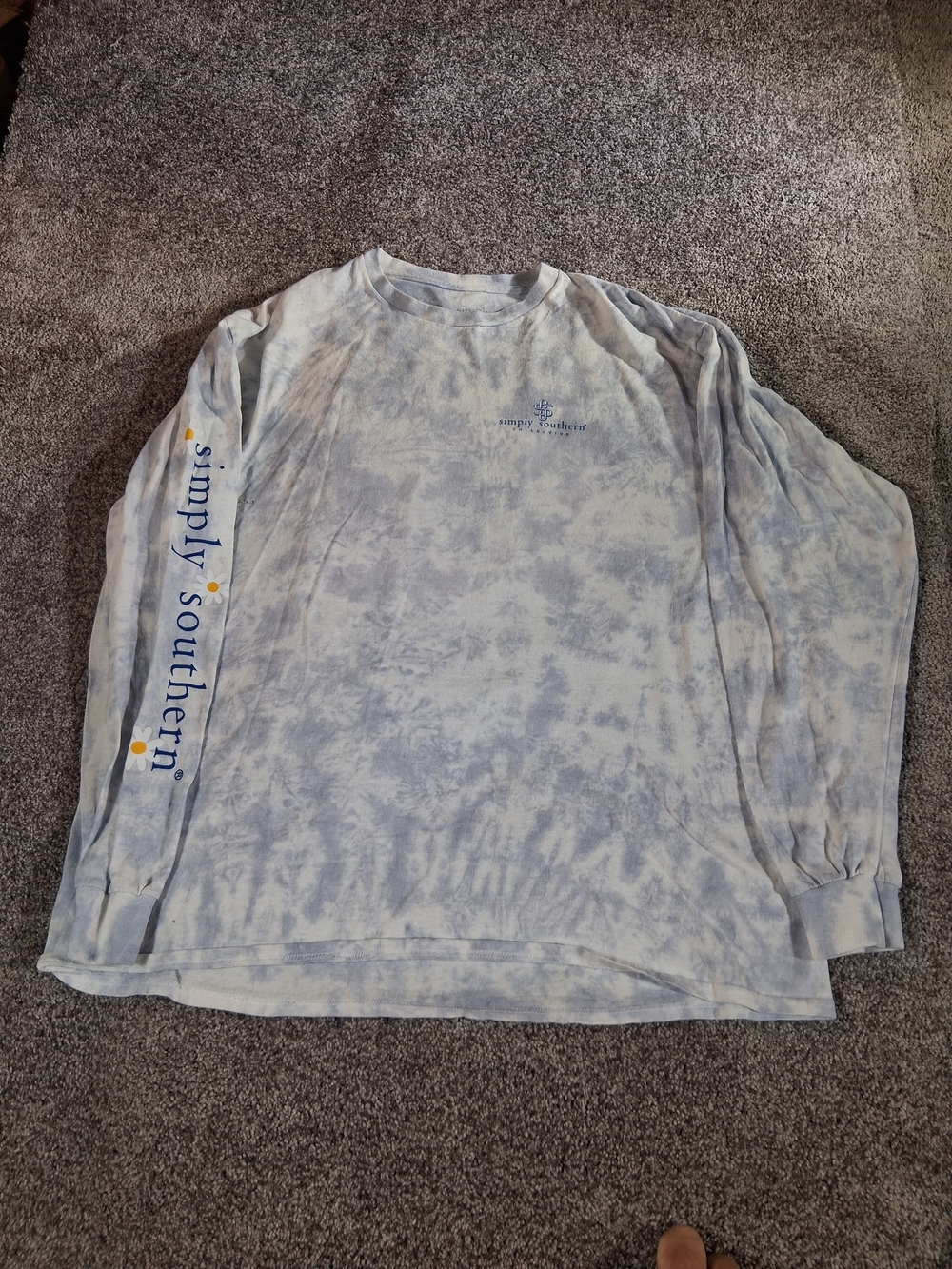Simply Southern Light Blue Tie-Dye Long Sleeve Tee